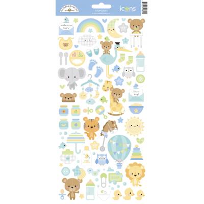 Doodlebug Baby Boy Cardstock Sticker - Icons